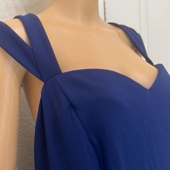 Chezut Royal Blue Dress Size 24 Sleeveless Circle Skirt Zipper Back - Picture 4 of 9